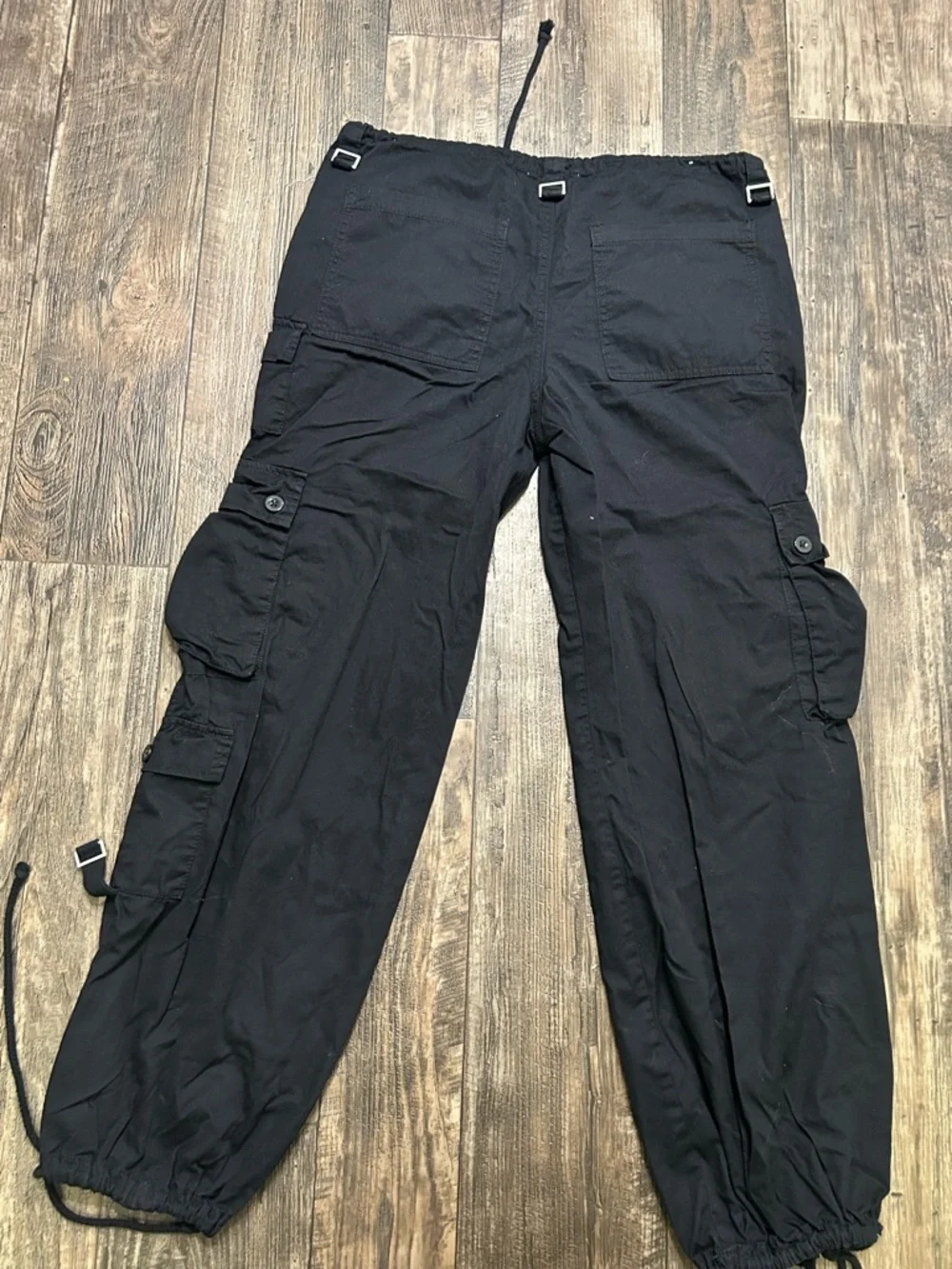 Angel Kiss Black Cargo Pants Women’s Small 100% Cotton - Picture 5 of 8